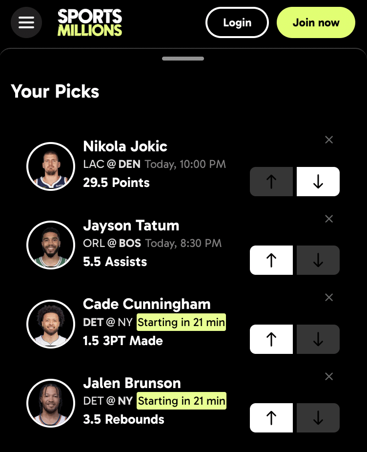 Sports Millions Pick 'Em game for NBA Playoffs